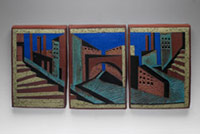 Abstract Hilltown Triptych